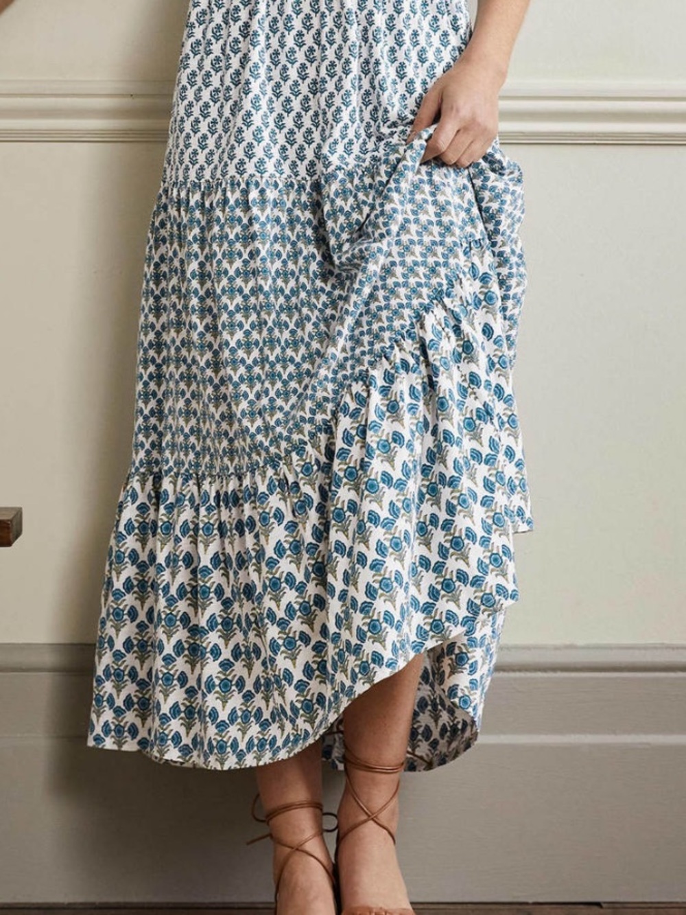 Boden jersey maxi dress in block print - Picture 8 of 8